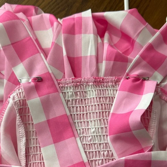 XXL Barbie dress Pink and White Checkered Dress so cute!!! - Picture 5 of 10